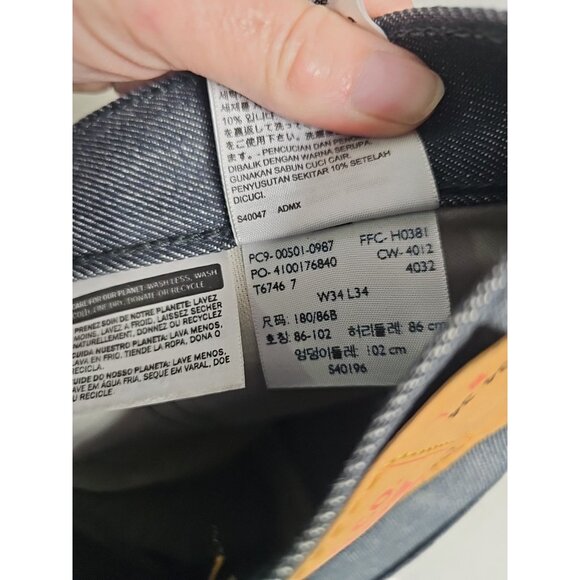 Vintage Levis 501 Jeans Mens 34x34 Black Gray Wash Button Fly Made in USA Denim - Picture 6 of 6